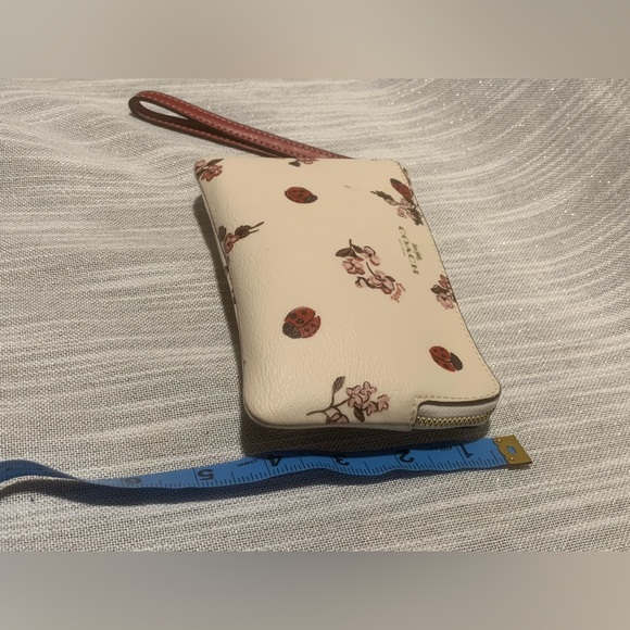 Coach Floral Ladybug Wristlet in Cream - Picture 14 of 15